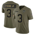 NO.Saints #3 Travis Etienne Jr. Player Olive 2025 Salute To Service Limited Ldoa Stitched Jerseys