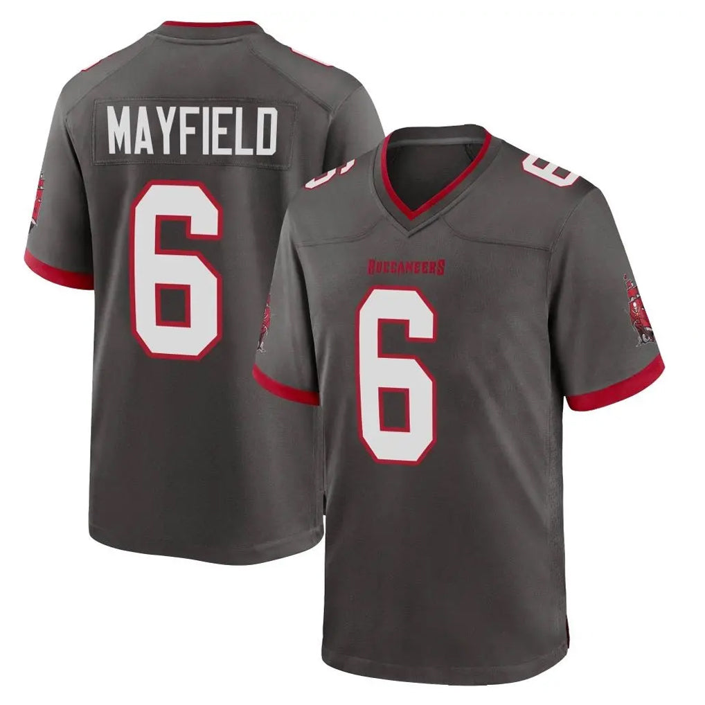 TB.Buccaneers #6 Baker Mayfield Player Pewter Alternate Home Game Ldoa Stitched Jerseys