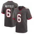 TB.Buccaneers #6 Baker Mayfield Player Pewter Alternate Home Game Ldoa Stitched Jerseys