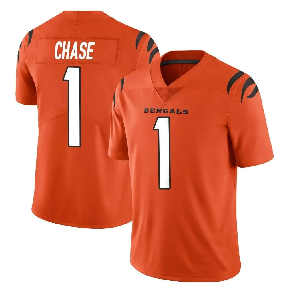 C.Bengals #1 Ja'Marr Chase Player Orange Vapor Untouchable Limited Home Game Ldoa Stitched Jerseys