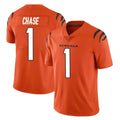 C.Bengals #1 Ja'Marr Chase Player Orange Vapor Untouchable Limited Home Game Ldoa Stitched Jerseys