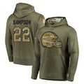 C.Browns #22 Dylan Sampson Player Olive Salute to Service Pullover Hoodies Home Game Ldoa Stitched Jerseys