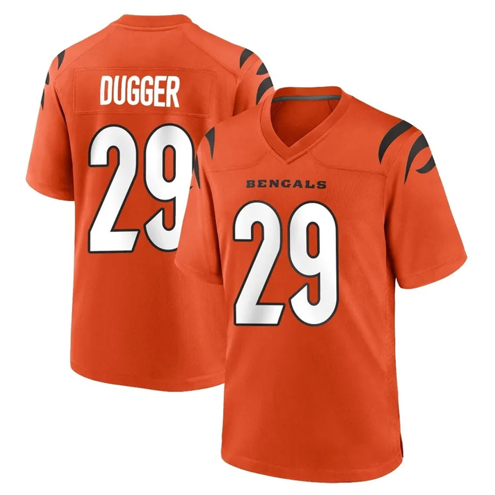 C.Bengals #29 Kyle Dugger Player Orange Home Game Ldoa Stitched Jerseys