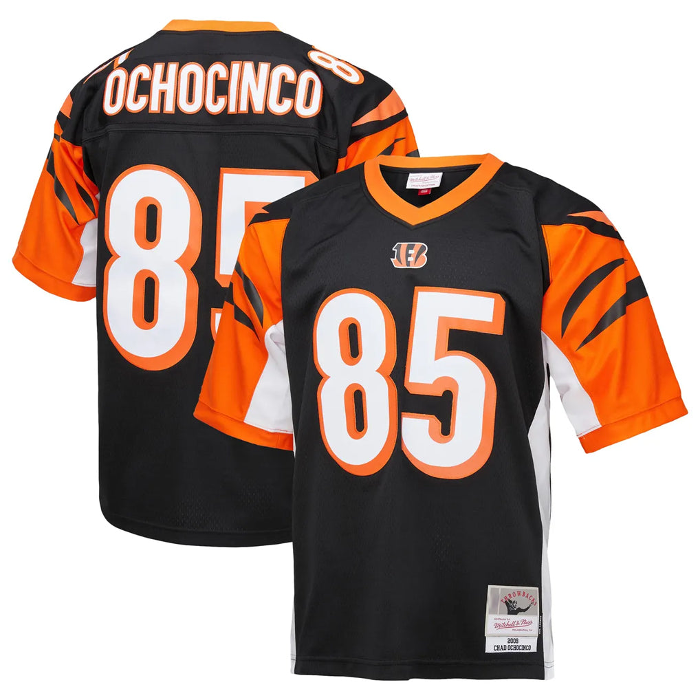 C.Bengals #85 Chad Johnson Player Black Mitchell & Ness Replica Ldoa Stitched Jerseys