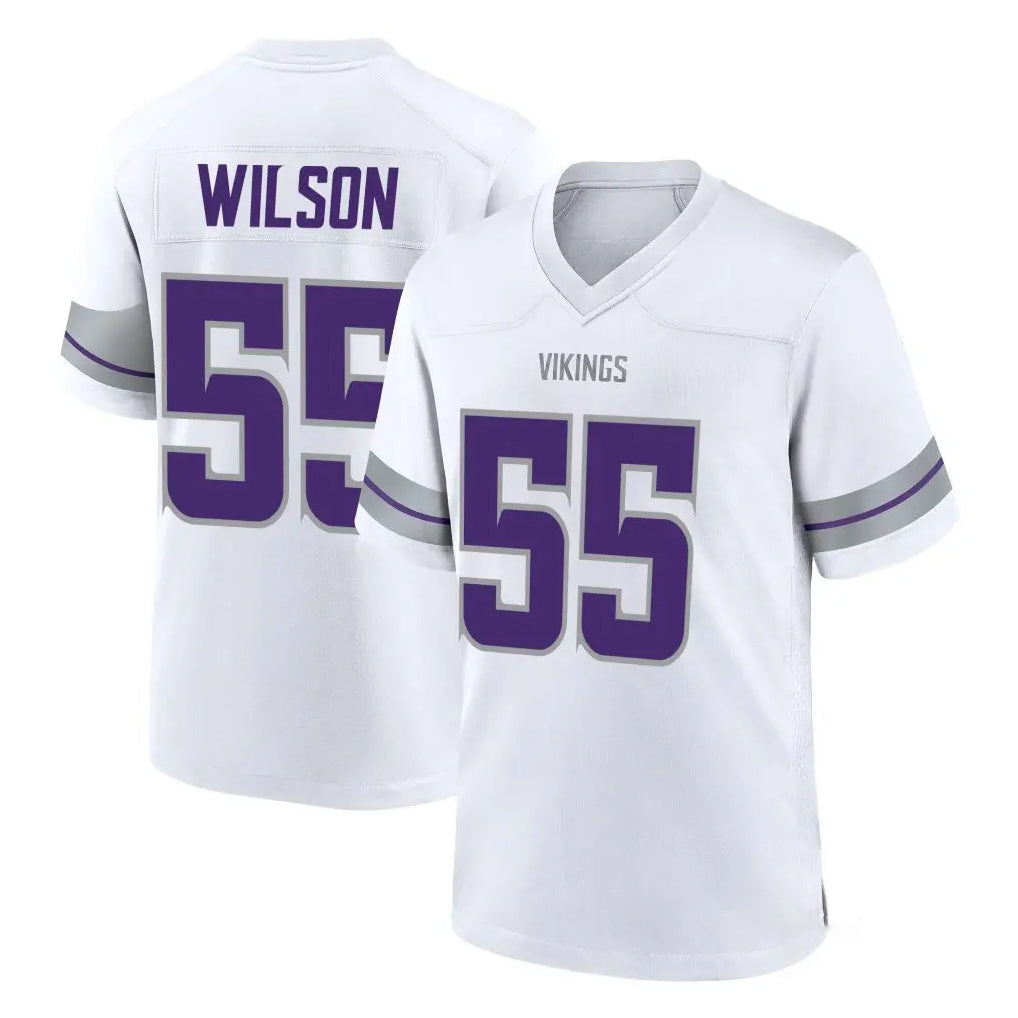 M.Vikings #55 Eric Wilson Player White Alternate Home Game Ldoa Stitched Jerseys