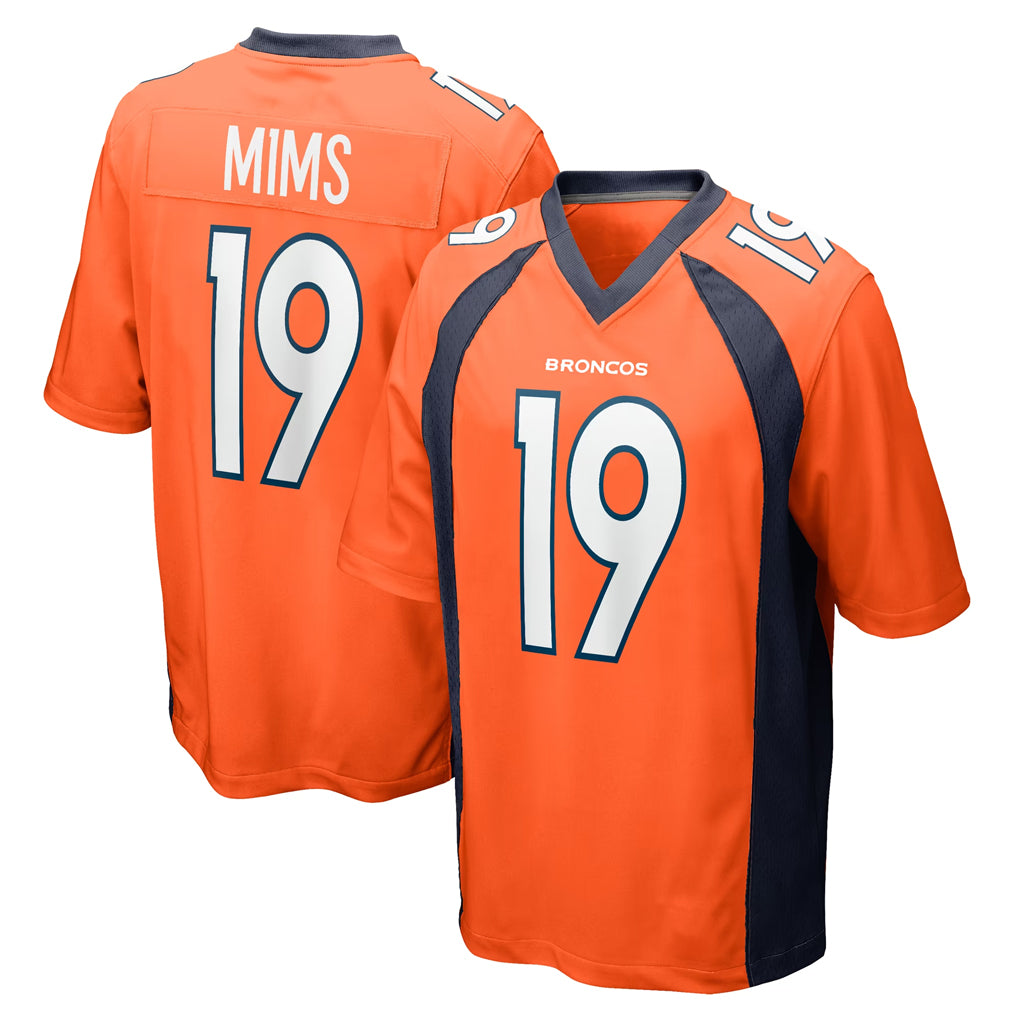 D.Broncos #19 Marvin Mims Jr. Player Orange Color Home Game Ldoa Stitched Jerseys