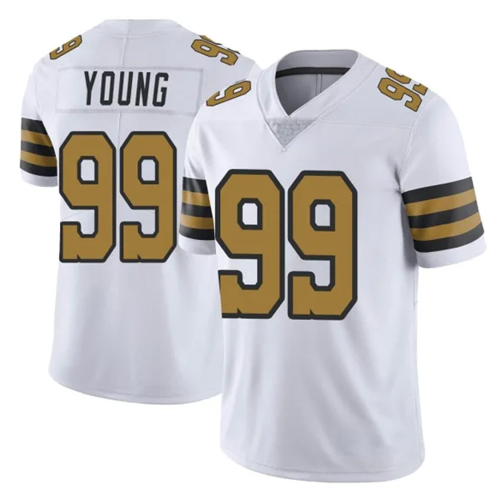 NO.Saints #99 Chase Young Player White Limited Color Rush Home Game Ldoa Stitched Jerseys