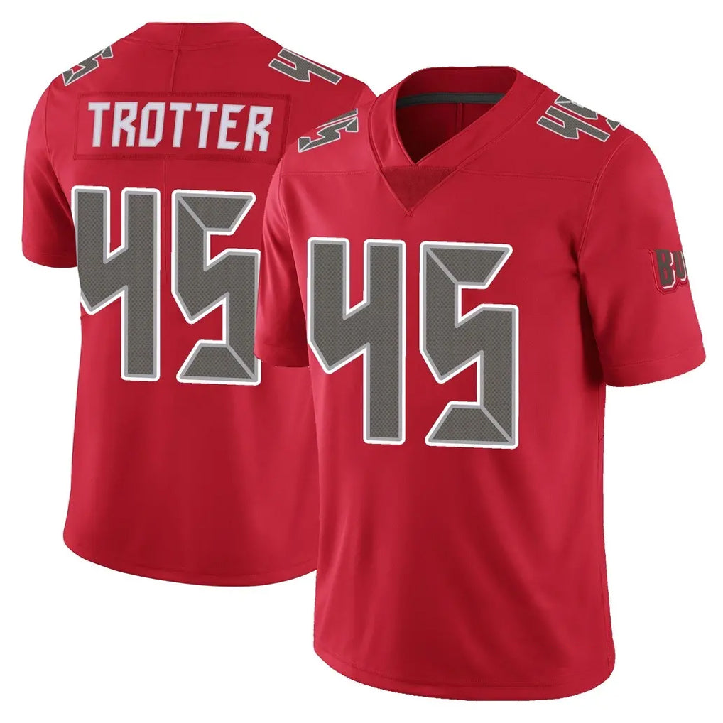 TB.Buccaneers #45 Josiah Trotte Player Red Limited Color Rush Home Game Ldoa Stitched Jerseys
