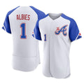 A.Braves #1 Ozzie Albies Player White City Connect Limited Elite Home Game Ldoa Stitched Jerseys