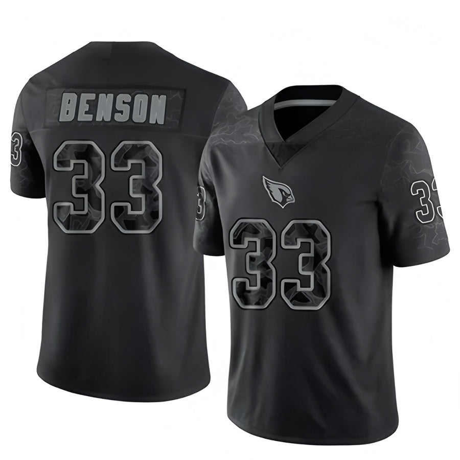 A.Cardinals #33 Trey Benson Player Black RFLCTV Limited Ldoa Stitched Jerseys