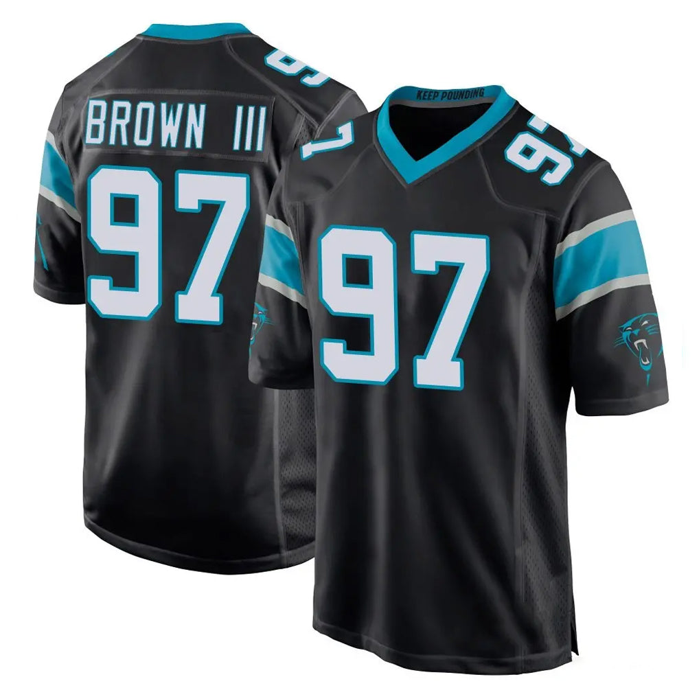 C.Panthers #97 Bobby Brown III Player Black Home Game Ldoa Stitched Jerseys