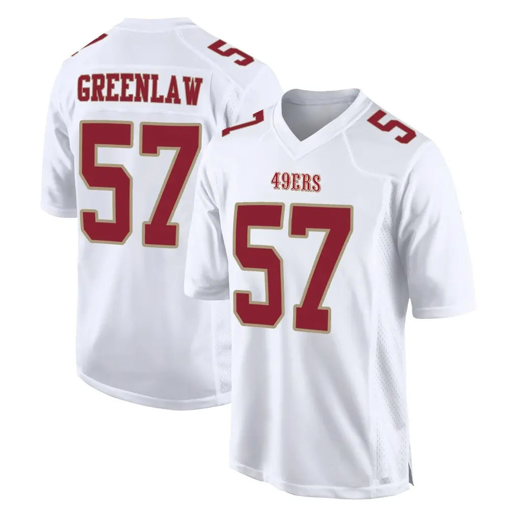 SF.49ers #57 Dre Greenlaw Player White Fashion Home Game Ldoa Stitched Jerseys