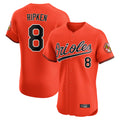 B.Orioles #8 Cal Ripken Player Orange Limited Elite Home Game Ldoa Stitched Jerseys