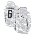 LA.Chargers #6 Denzel Perryman Player Arctic Camo Salute to Service Hoodies Limited Game Ldoa Stitched Jerseys