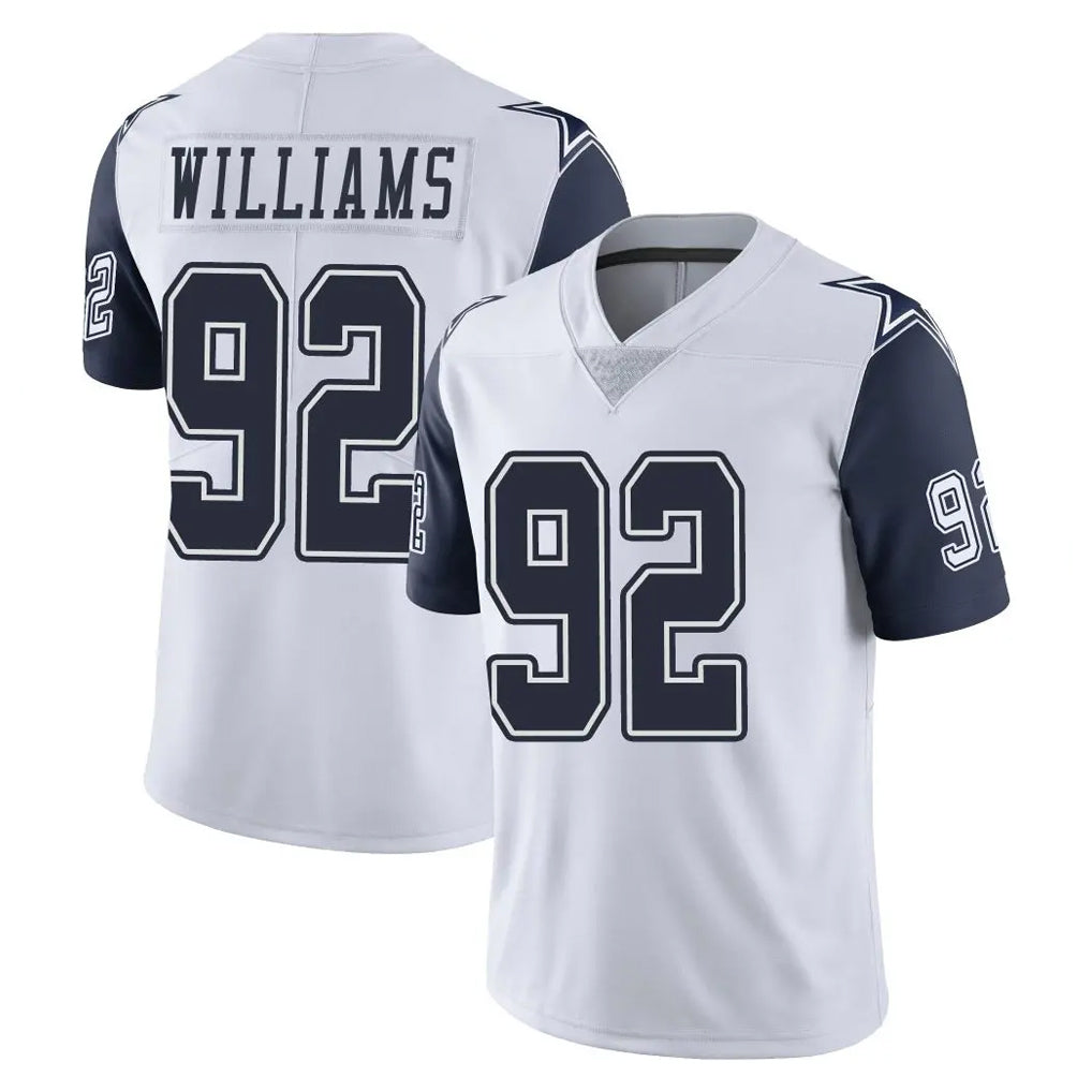 D.Cowboys #92 Quinnen Williams Player White-Navy Limited Color Rush Vapor Untouchable Home Game Ldoa Stitched Jerseys