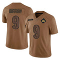 C.Bengals #9 Joe Burrow Player Brown Salute to Service Limited Ldoa Stitched Jerseys