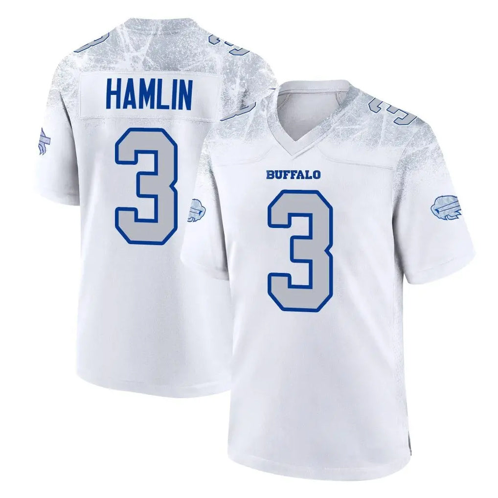 B.Bills #3 Damar Hamlin Player White Rivalries Collection Home Game Ldoa Stitched Jerseys