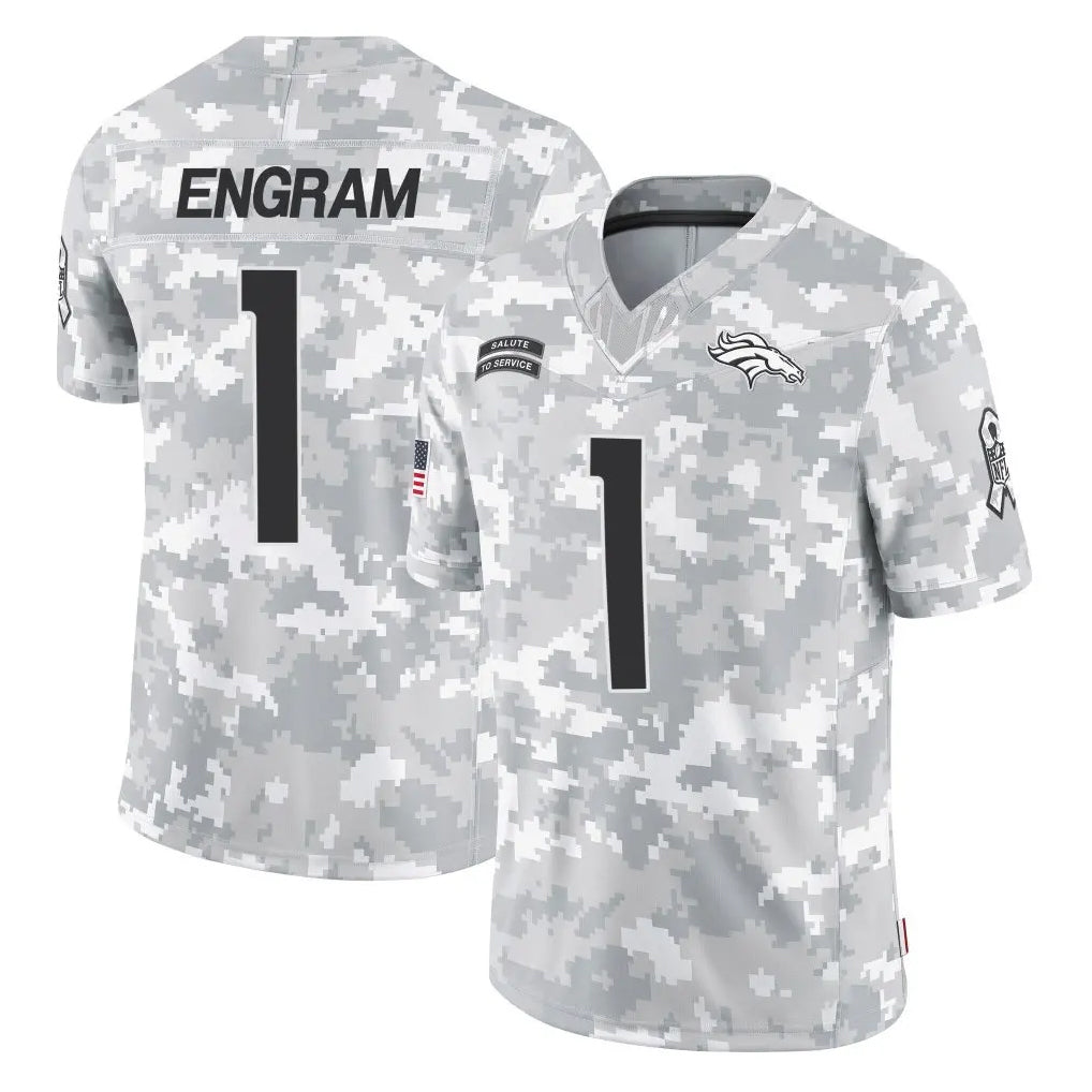 D.Broncos #1 Evan Engram Player Arctic Camo Salute To Service Limited Ldoa Stitched Jerseys