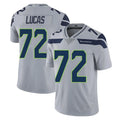 S.Seahawks #72 Abraham Lucas Player Gray Limited Vapor Untouchable Home Game Ldoa Stitched Jerseys