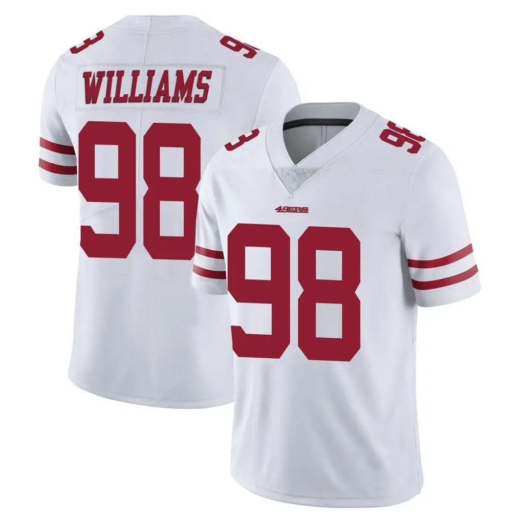 SF.49ers #98 Mykel Williams Player White Limited Vapor Untouchable Home Game Ldoa Stitched Jerseys