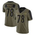 C.Bengals #78 Anthony Munoz Player Olive Salute to Service Game Ldoa Stitched Jerseys