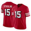 SF.49ers #15 De'Zhaun Stribling Player Red Limited Alternate Vapor F.U.S.E. Home Game Ldoa Stitched Jerseys