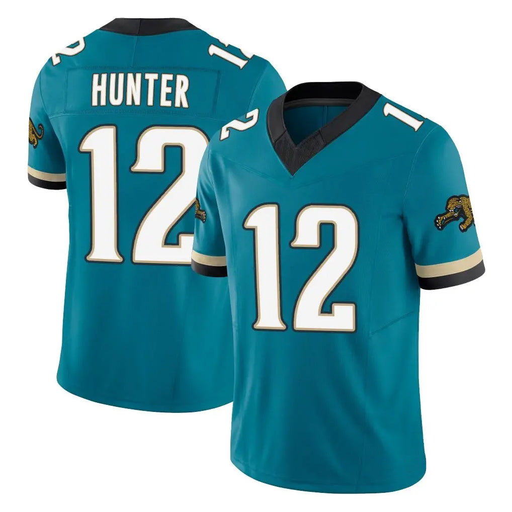 J.Jaguars #12 Travis Hunter Player Teal Prowler Throwback Vapor F.U.S.E. Limited Home Game Ldoa Stitched Jerseys