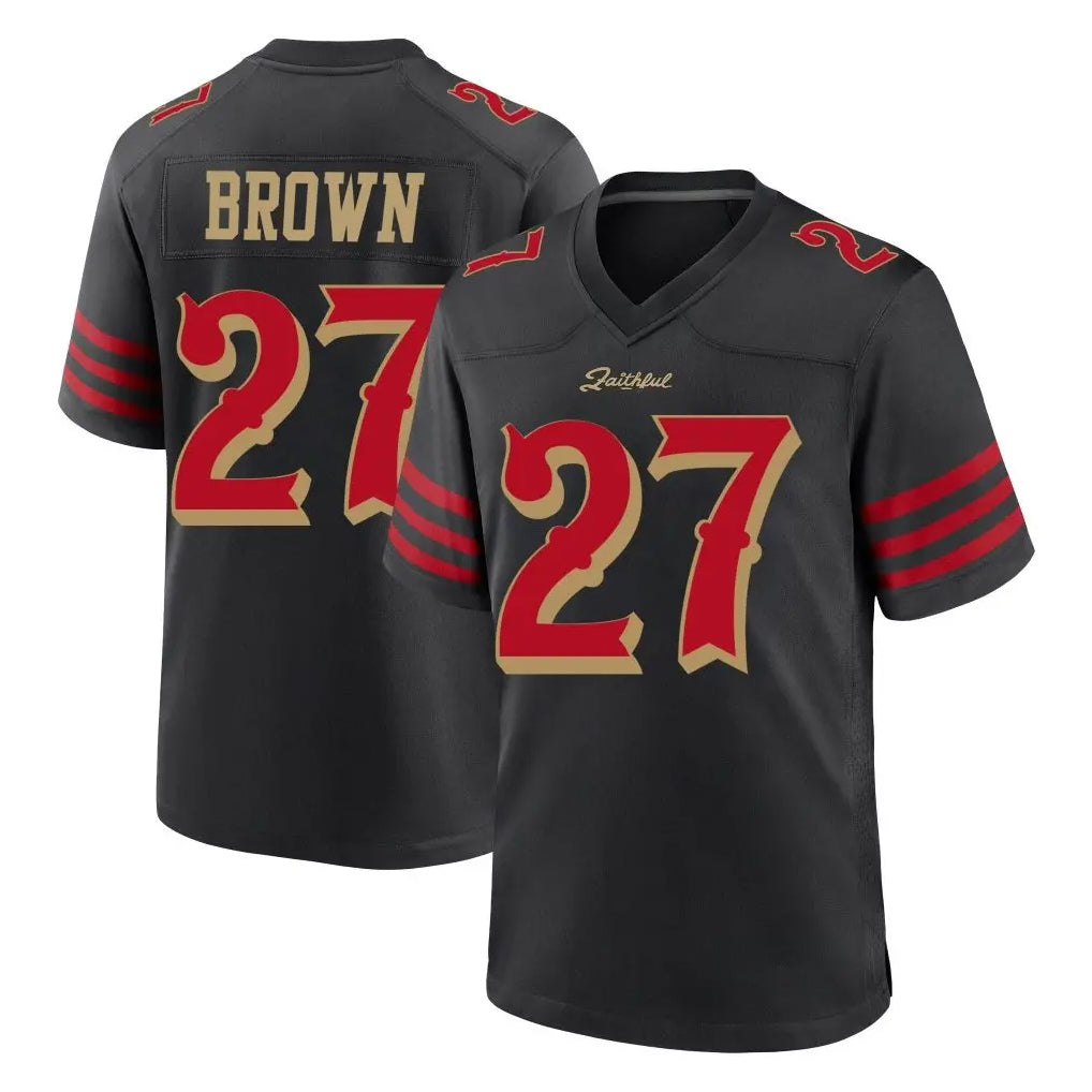SF.49ers #27 Ji'Ayir Brown Player Black Rivalries Collection Home Game Ldoa Stitched Jerseys