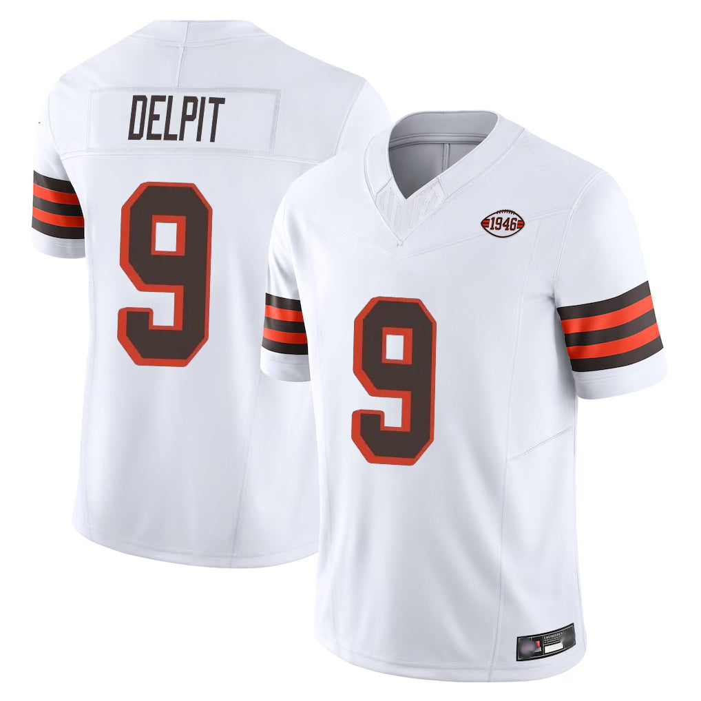 C.Browns #9 Grant Delpit Player White Limited Vapor F.U.S.E. Alternate Game Ldoa Stitched Jerseys