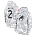 M.Dolphins #2 Malik Willis Player Arctic Camo Salute to Service Hoodies Limited Game Ldoa Stitched Jerseys