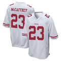 SF.49ers #23 Christian McCaffrey Player White Home Game Ldoa Stitched Jerseys