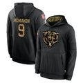 C.Bears #9 Jim McMahon Player Black Salute to Service Pullover Hoodies Limited Ldoa Stitched Jerseys
