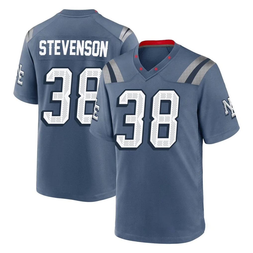 NE.Patriots #38 Rhamondre Stevenson Player Blue Rivalries Collection Home Game Ldoa Stitched Jerseys
