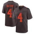 C.Browns #4 Deshaun Watson Player Brown Alternate Home Game Ldoa Stitched Jerseys