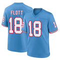 T.Titans #18 Cor'Dale Flott Player Light Blue Oilers Throwback Home Game Ldoa Stitched Jerseys