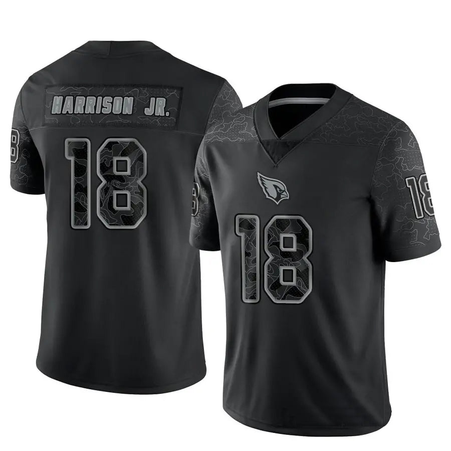 A.Cardinals #18 Marvin Harrison Jr. Player Black RFLCTV Limited Ldoa Stitched Jerseys