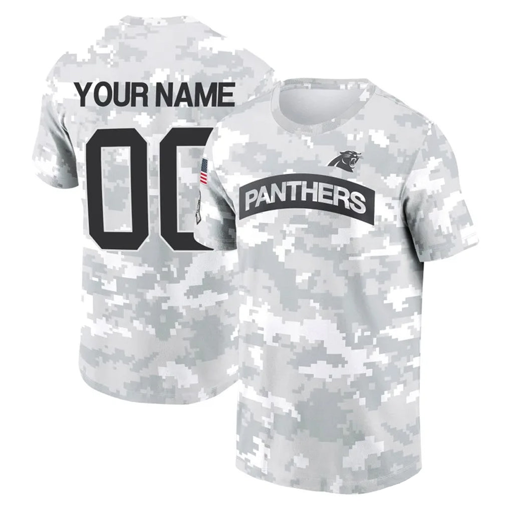 Custom C.Panthers Arctic Camo Salute to Service T-Shirt Hoodies Any Name & Numbers Ldoa Stitched Jerseys