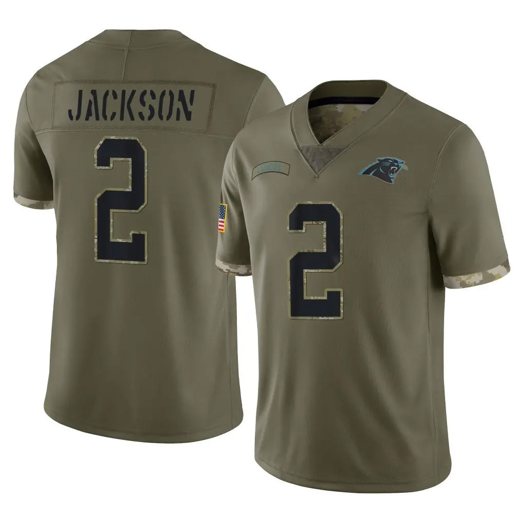 C.Panthers #2 Michael Jackson Player Olive Salute to Service Game Ldoa Stitched Jerseys