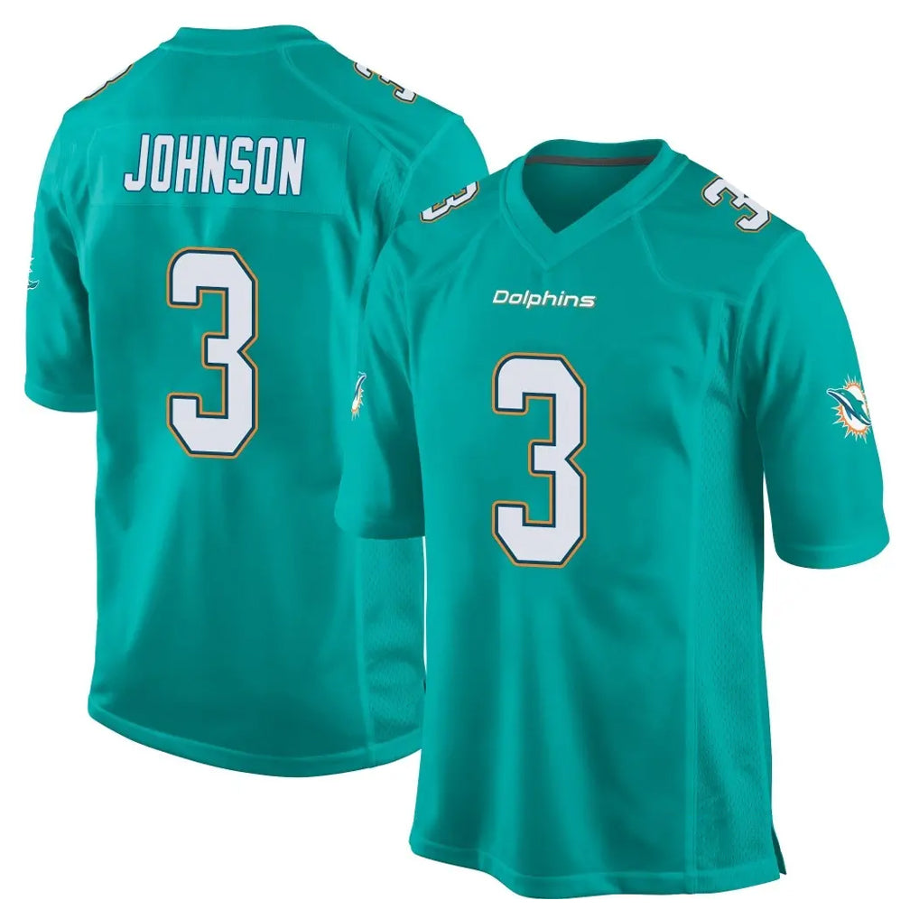 M.Dolphins #3 Chris Johnson Player Aqua Team Color Home Game Ldoa Stitched Jerseys
