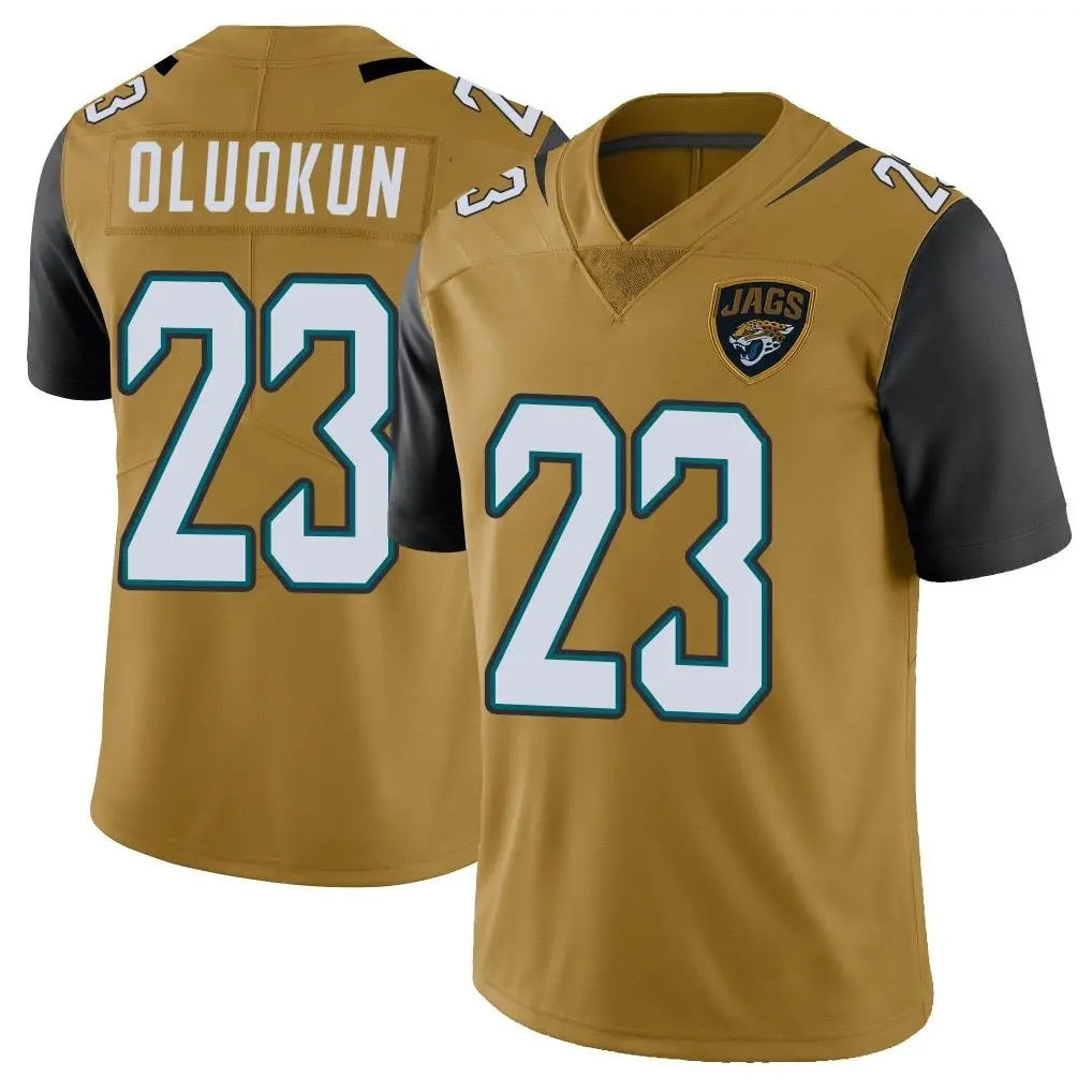 J.Jaguars #23 Foyesade Oluokun Player Gold Vapor Limited Home Game Ldoa Stitched Jerseys