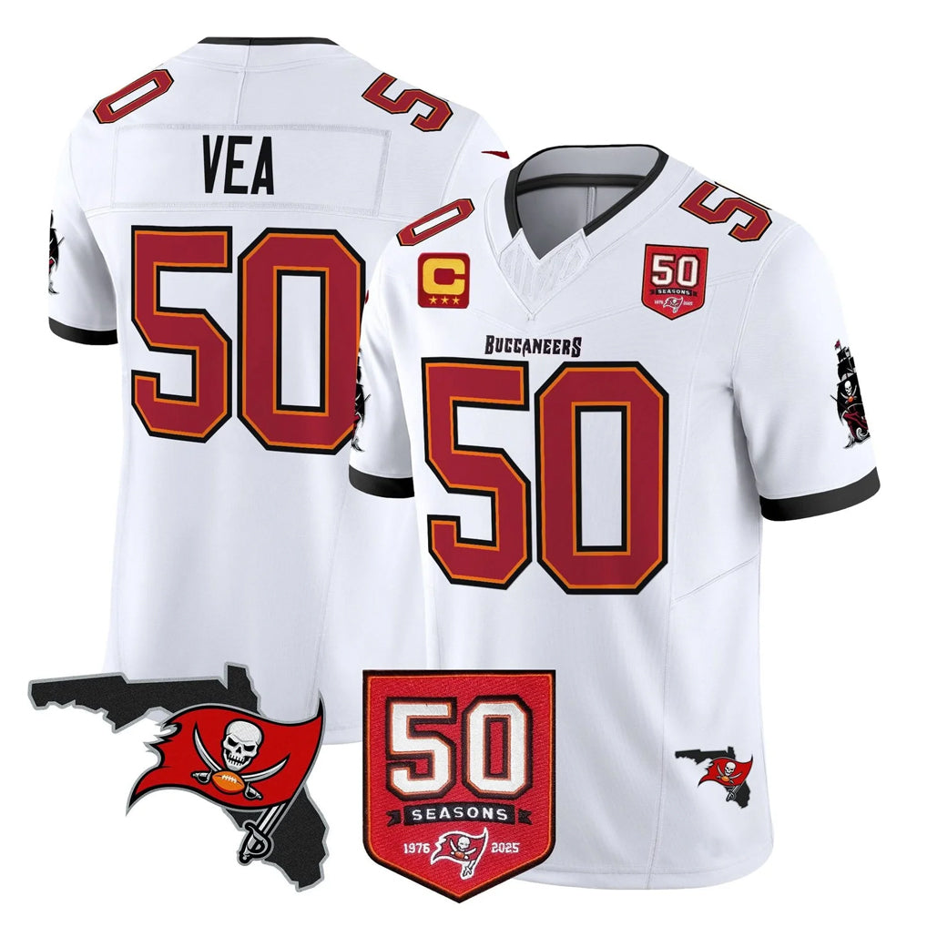 TB.Buccaneers #50 Vita Vea Player White Limited 2026 Season Vapor F.U.S.E. Home Game Ldoa Stitched Jerseys