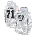 LV.Raiders #71 DJ Glaze Player Arctic Camo Salute to Service Hoodies Limited Game Ldoa Stitched Jerseys