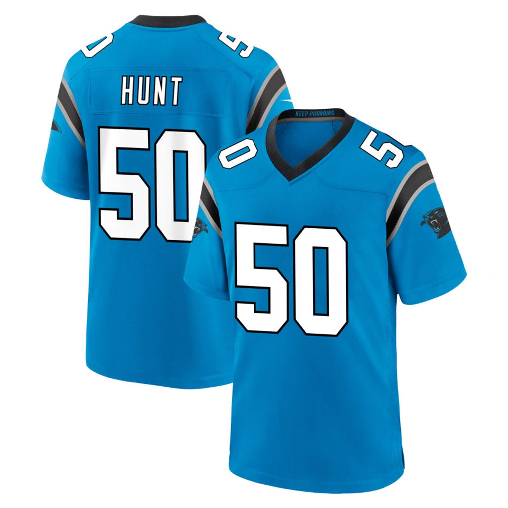C.Panthers #50 Robert Hunt Player Blue Home Game Ldoa Stitched Jerseys