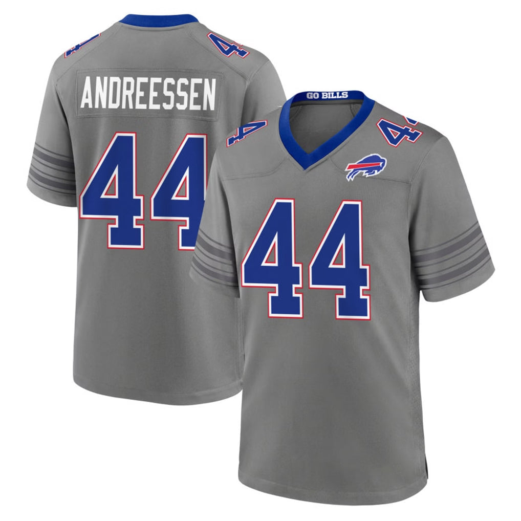 B.Bills #44 Joe Andreessen Player Gray Nickel City Home Game Xdoa Stitched Jerseys