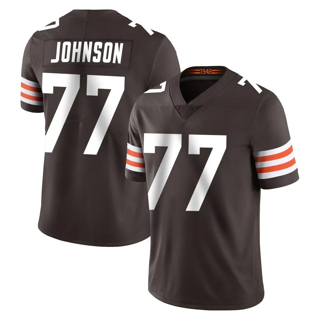C.Browns #77 Zion Johnson Player Brown Color Vapor Untouchable Limited Home Game Ldoa Stitched Jerseys