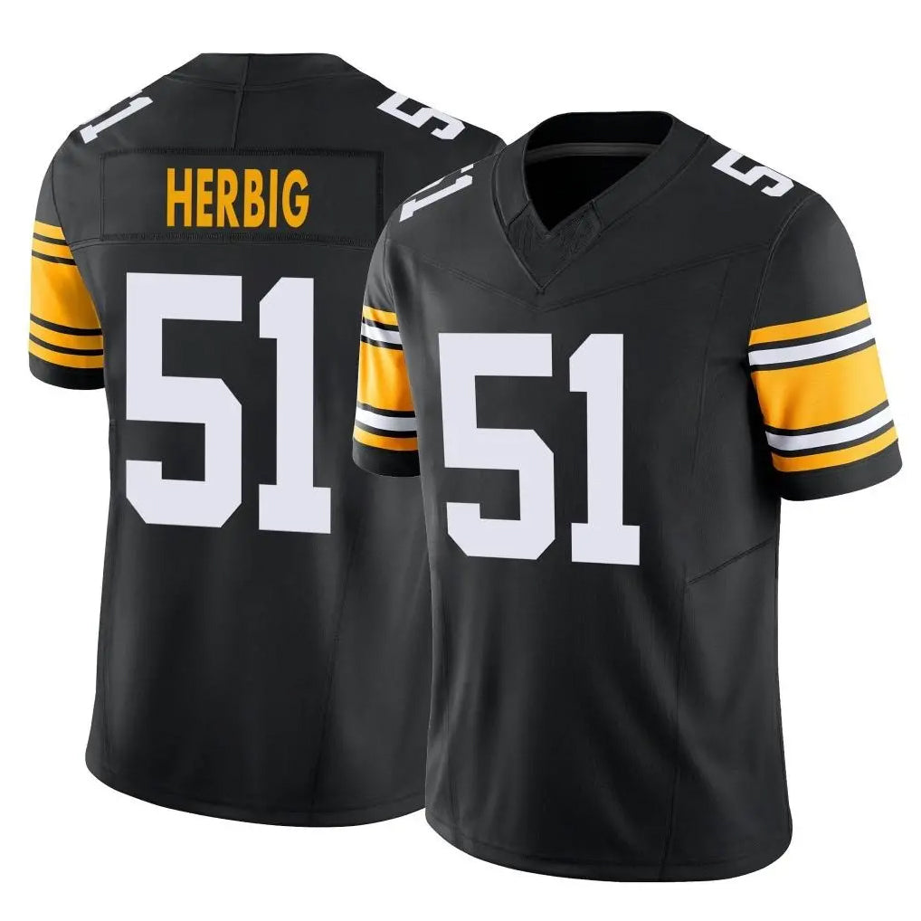 P.Steelers #51 Nick Herbig Player Black Limited Alternate Vapor F.U.S.E. Home Game Ldoa Stitched Jerseys