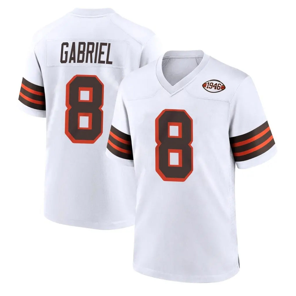C.Browns #8 Dillon Gabriel Player White Alternate Home Game Ldoa Stitched Jerseys