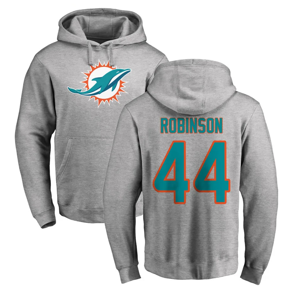 M.Dolphins #44 Chop Robinson Player Gray LOGO Pullover Hoodies Limited Ldoa Stitched Jerseys