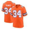 D.Broncos #34 JL Skinner Player Orange Alternate Collection Throwback Game Ldoa Stitched Jerseys