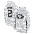 SF.49ers #2 Deommodore Lenoir Player Arctic Camo Limited Salute to Service Pullover Hoodies Game Ldoa Stitched Jerseys